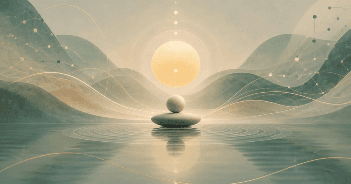 Zen stones in mental landscape
